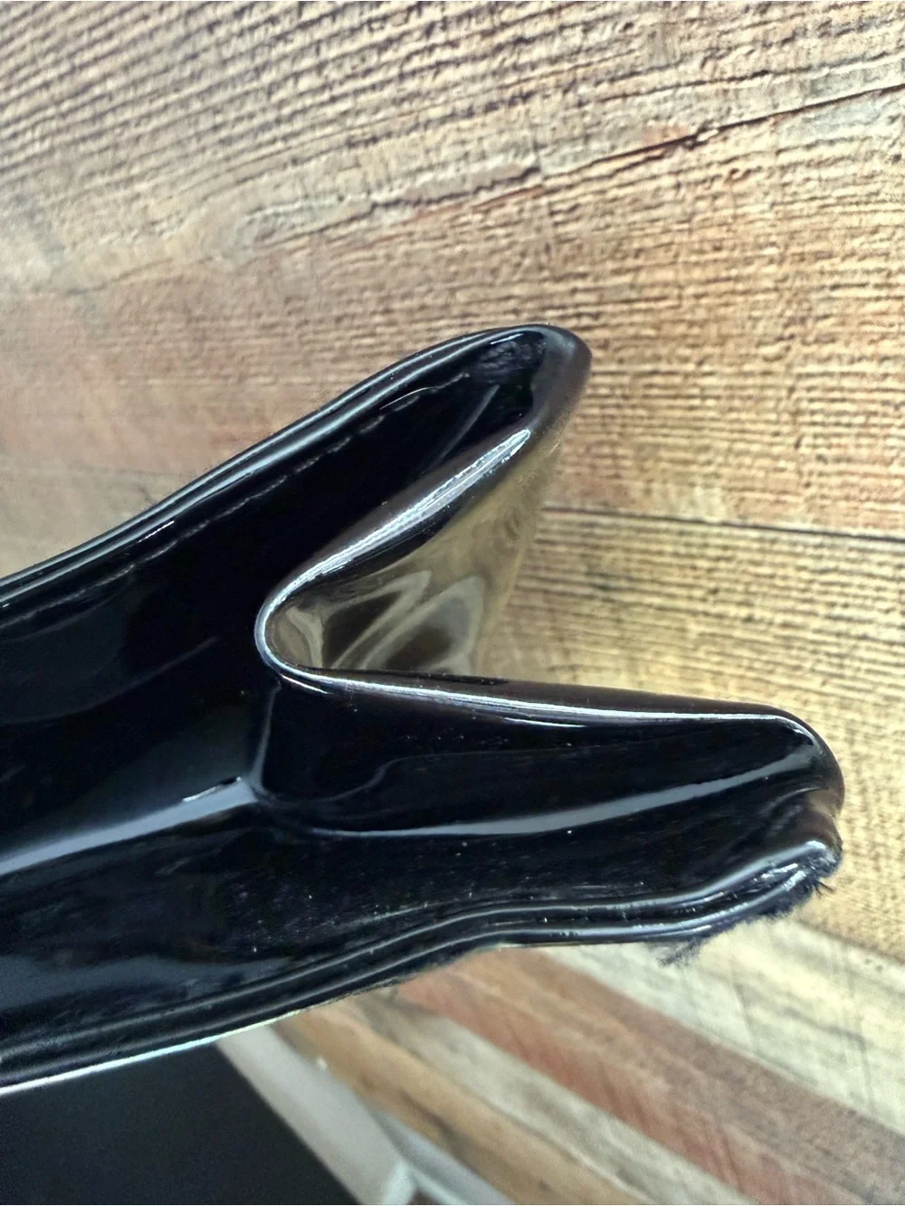 NWOT Harrods Black Patent Tote with Gold Crest